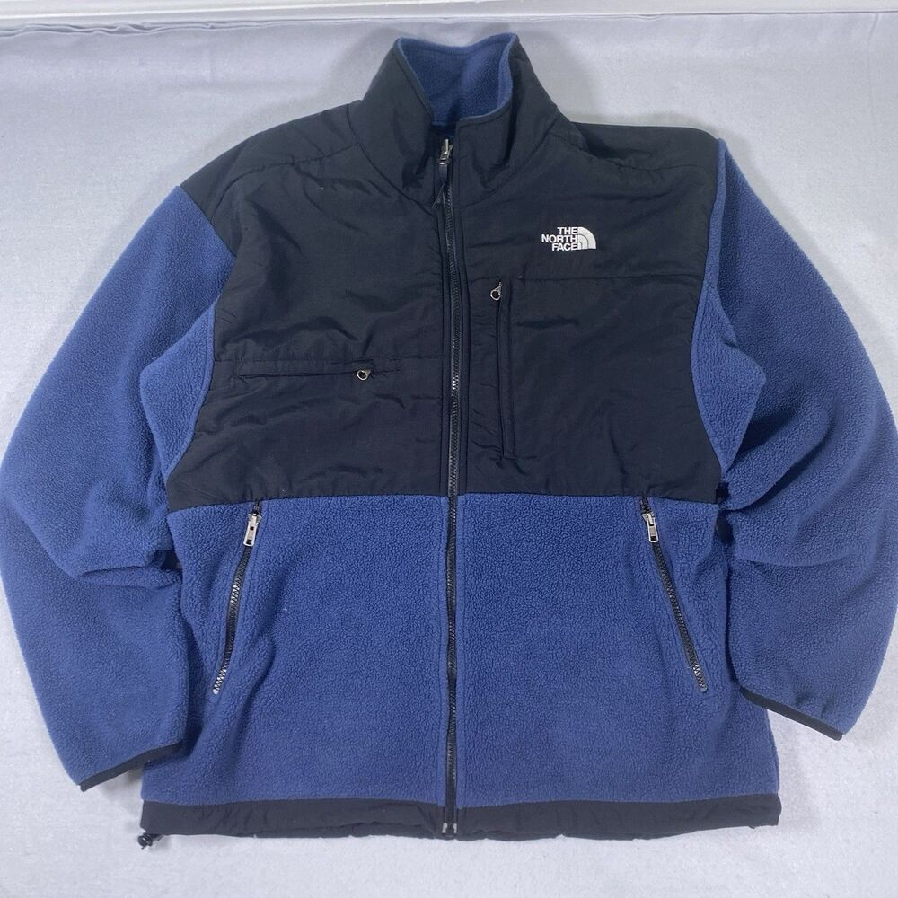 VTG Y2K The North Face Denali Fleece Jacket Blue Black Polartec Mens L Rare Colo